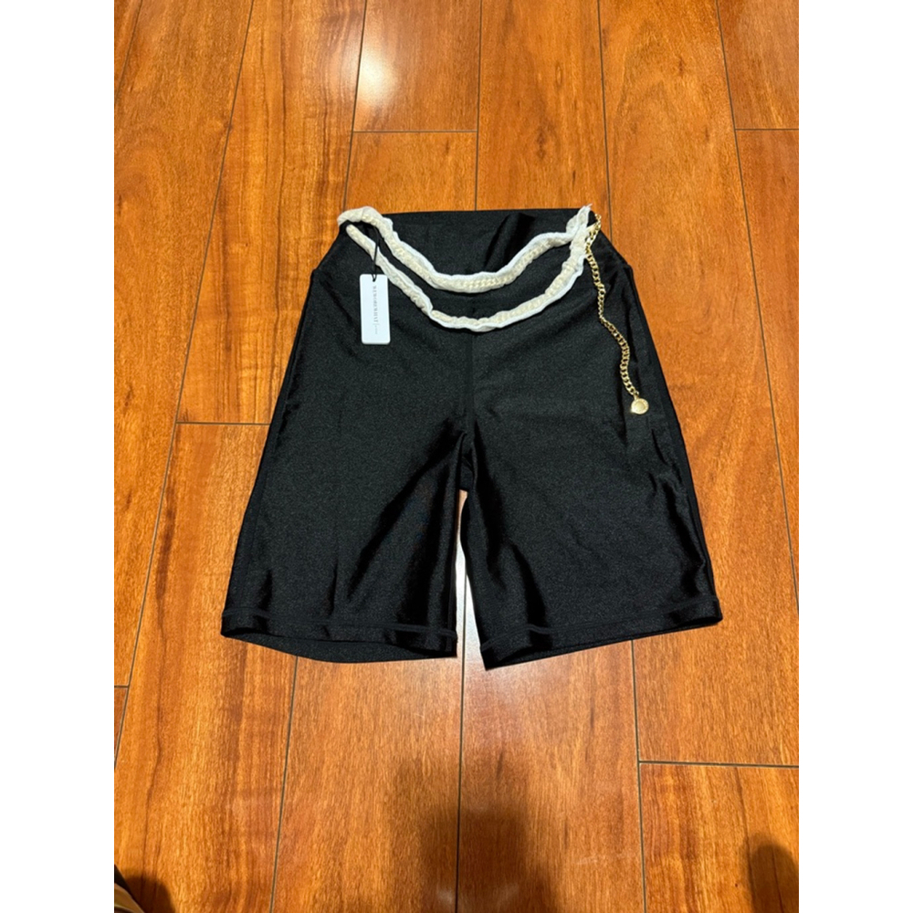 Women's WEWOREWHAT Black Chain Bike Shorts S